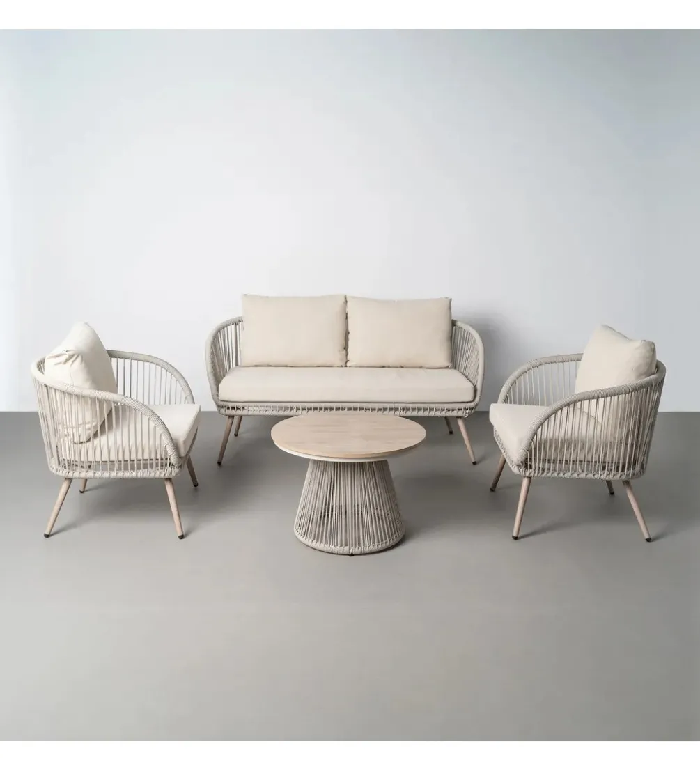 Zestaw ogrodowy DUNA sofa 153 cm dwa fotele 74 cm stolik 66 cm