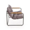 Zestaw ogrodowy HUDSON sofa 116 cm dwa fotele 75 cm ława 68 cm popielaty brązowy