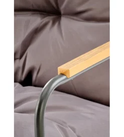 Zestaw ogrodowy HUDSON sofa 116 cm dwa fotele 75 cm ława 68 cm popielaty brązowy