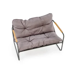 Zestaw ogrodowy HUDSON sofa 116 cm dwa fotele 75 cm ława 68 cm popielaty brązowy
