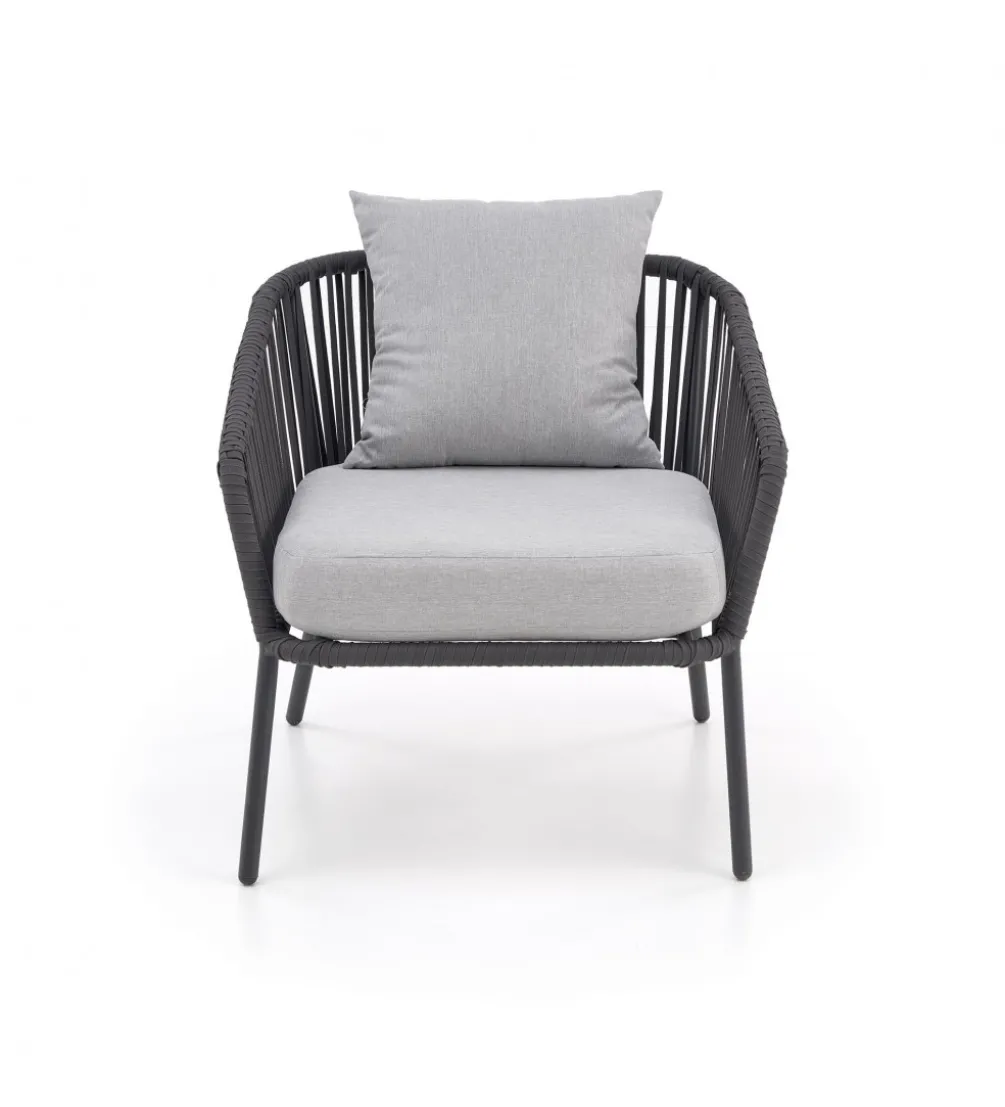 Zestaw ogrodowy ROCCA ciemnoszary - sofa + 2 x fotel + ława