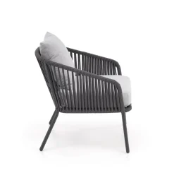 Zestaw ogrodowy ROCCA ciemnoszary - sofa + 2 x fotel + ława