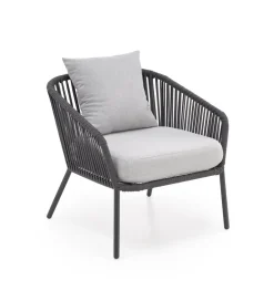 Zestaw ogrodowy ROCCA ciemnoszary - sofa + 2 x fotel + ława
