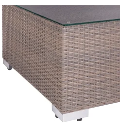 Zestaw ogrodowy TUSERMA 248 cm narożnik 75 cm stolik rattan taupe