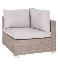 Zestaw ogrodowy TUSERMA 248 cm narożnik 75 cm stolik rattan taupe
