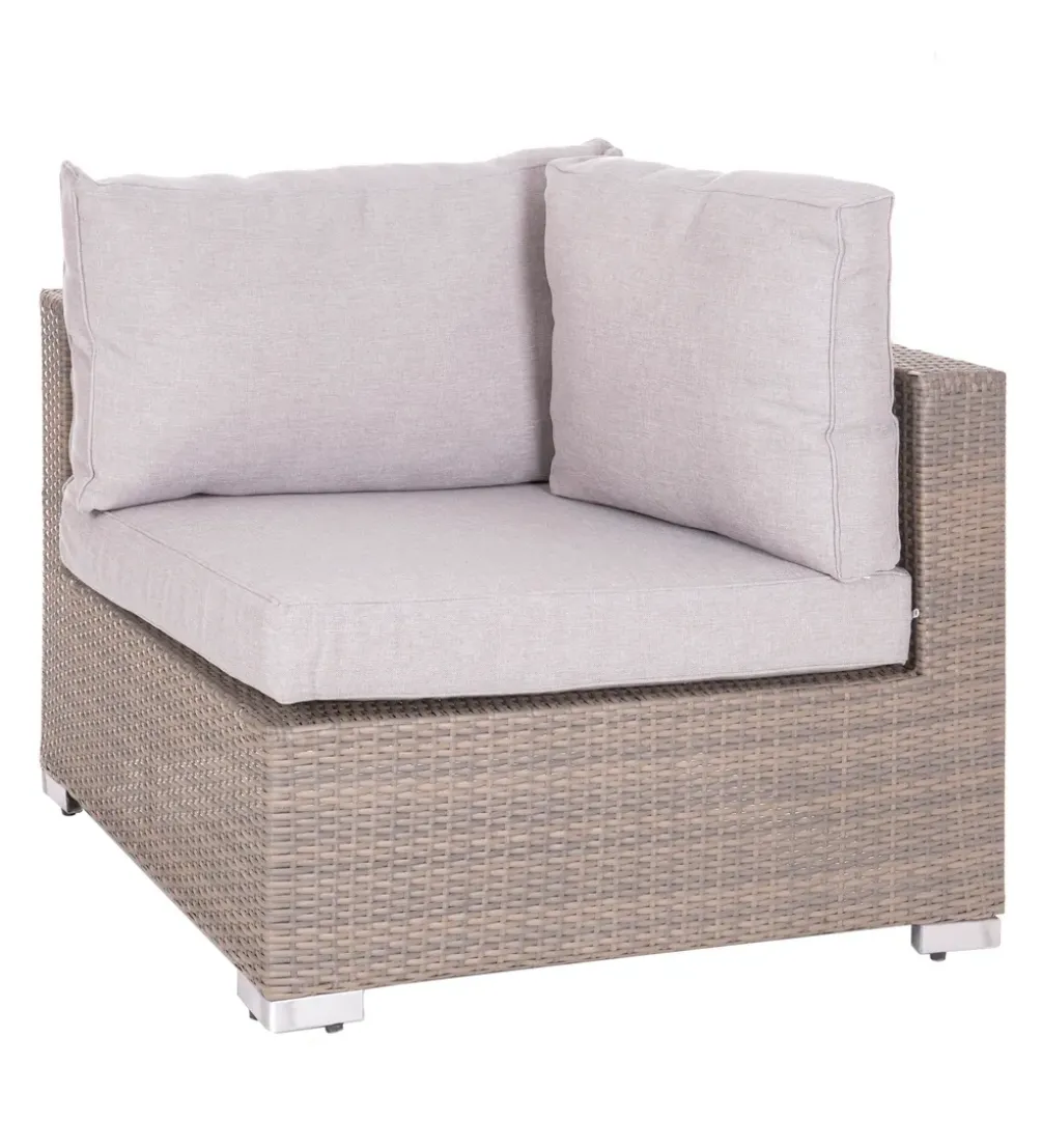 Zestaw ogrodowy TUSERMA 248 cm narożnik 75 cm stolik rattan taupe