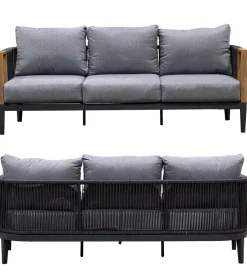 Zestaw ogrodowy TWOSOULME SOFA 198 cm dwa fotele 74 cm i stolik kawowy 128 cm