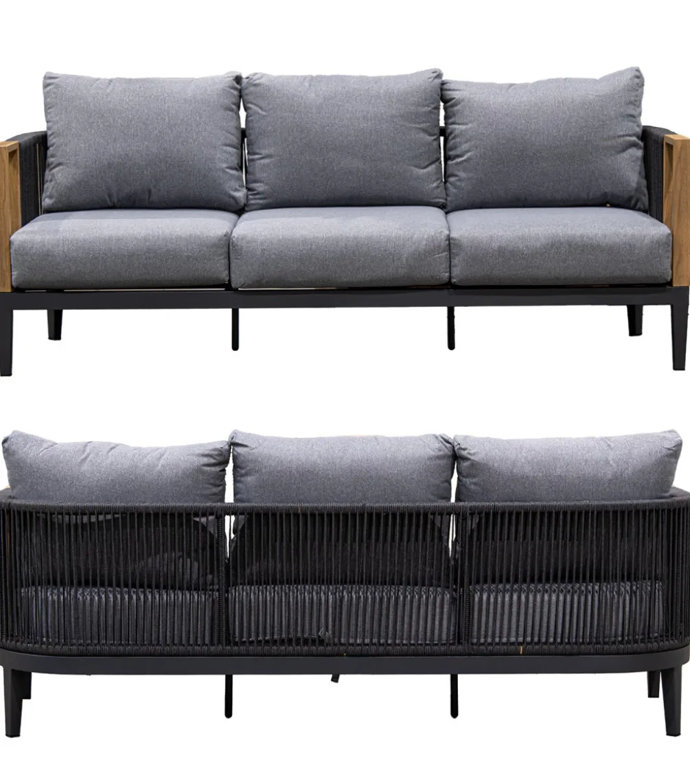 Zestaw ogrodowy TWOSOULME SOFA 198 cm dwa fotele 74 cm i stolik kawowy 128 cm