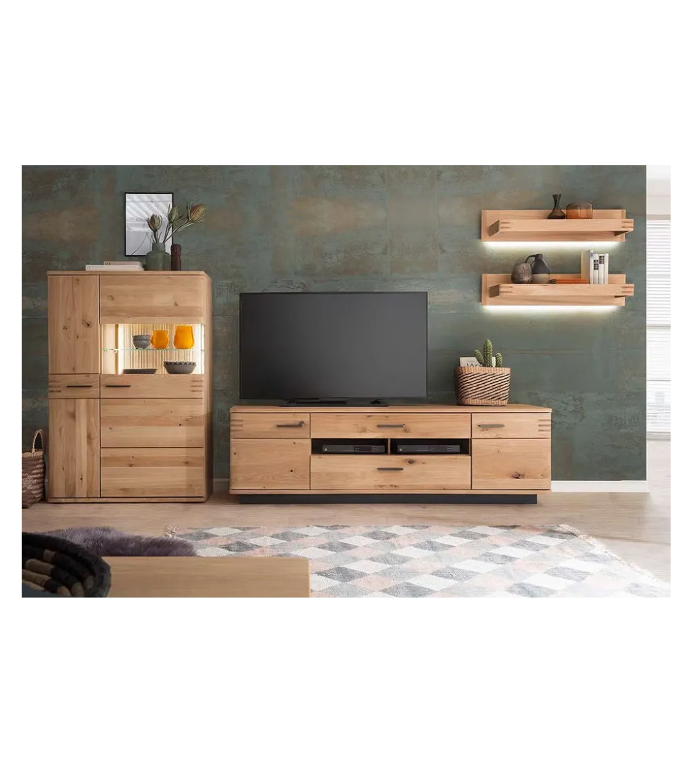 Zestaw 2 półki wiszące SALVADOR 90 cm w optyce dębu naturalny