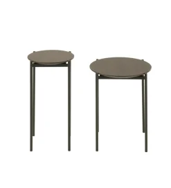 Zestaw 2 stolików bocznych DOMERESU 43 cm i 33 cm ciemno brązowy
