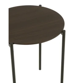 Zestaw 2 stolików bocznych DOMERESU 43 cm i 33 cm ciemno brązowy