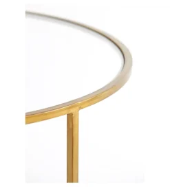 Zestaw 2 stolików kawowych DUARTE 65 cm 75 cm szklane złote