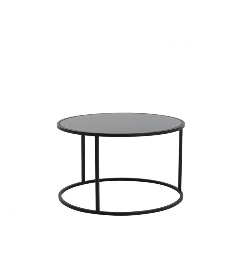 Zestaw 2 stolików kawowych DUARTE 65 cm 75 cm czarne