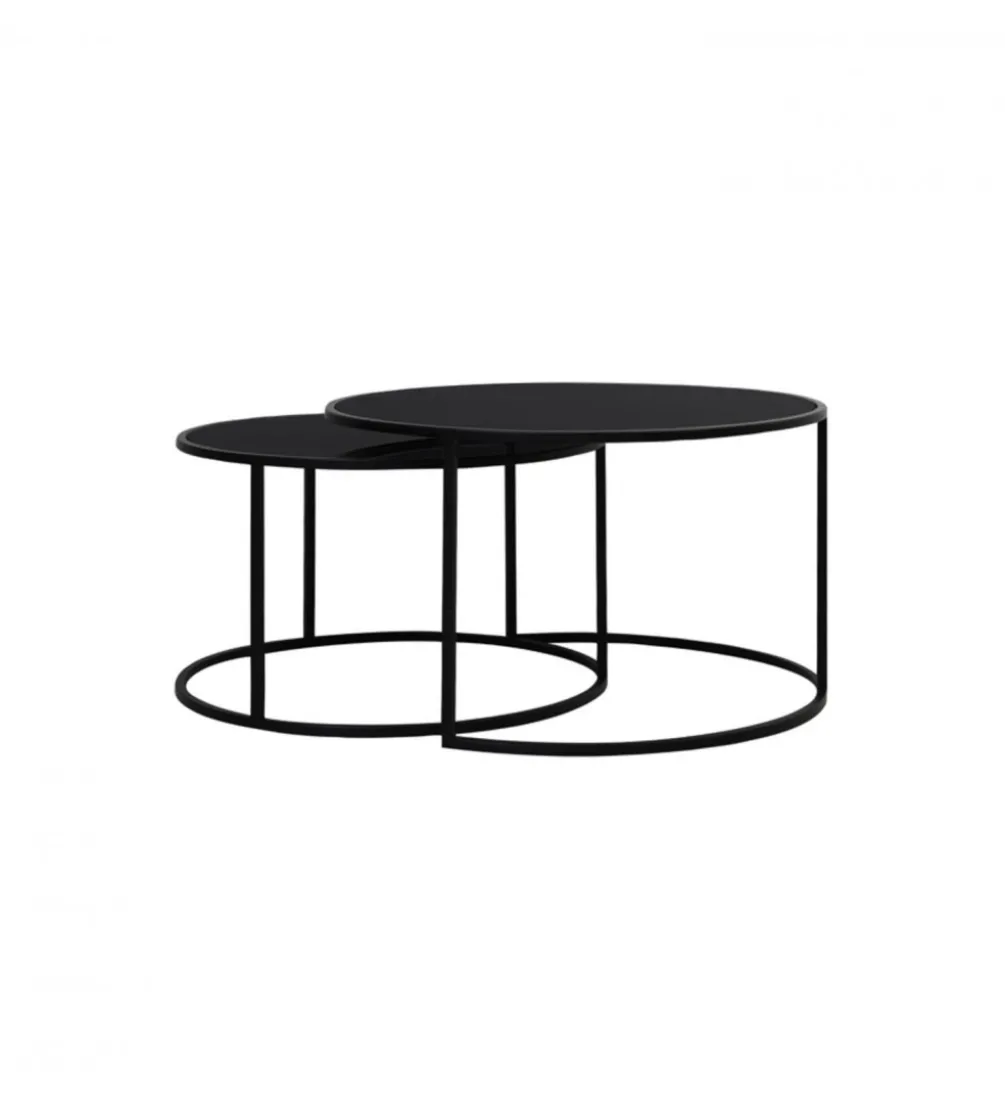 Zestaw 2 stolików kawowych DUARTE 65 cm 75 cm czarne