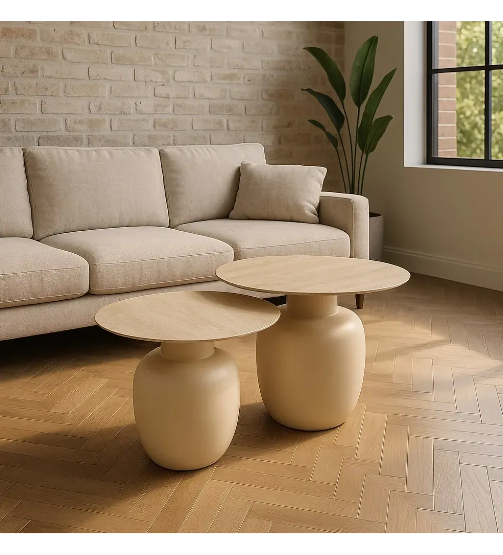 Zestaw 2 stolików kawowych MARIKU 60 cm & 50 cm