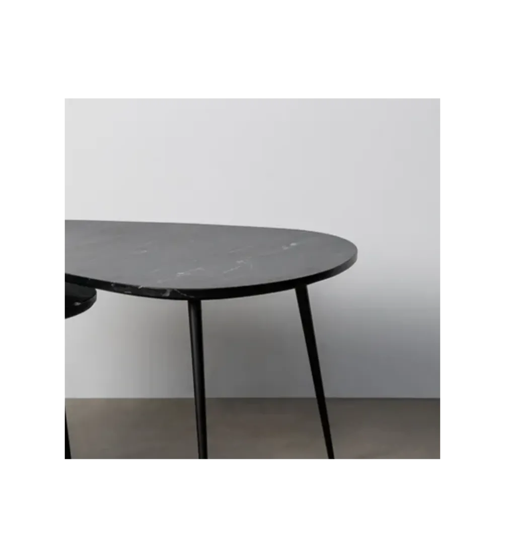 Zestaw 2 stolików kawowych NOVAJ 87 i 83 cm czarne