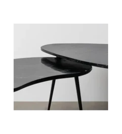 Zestaw 2 stolików kawowych NOVAJ 87 i 83 cm czarne