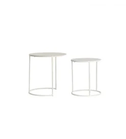 Zestaw 2 stolików kawowych SADAR 50 cm 52 cm białe