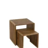 Zestaw 2 stolików kawowych SHELIS 50 cm 40 cm drewno teak