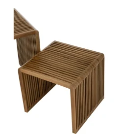 Zestaw 2 stolików kawowych SHELIS 50 cm 40 cm drewno teak