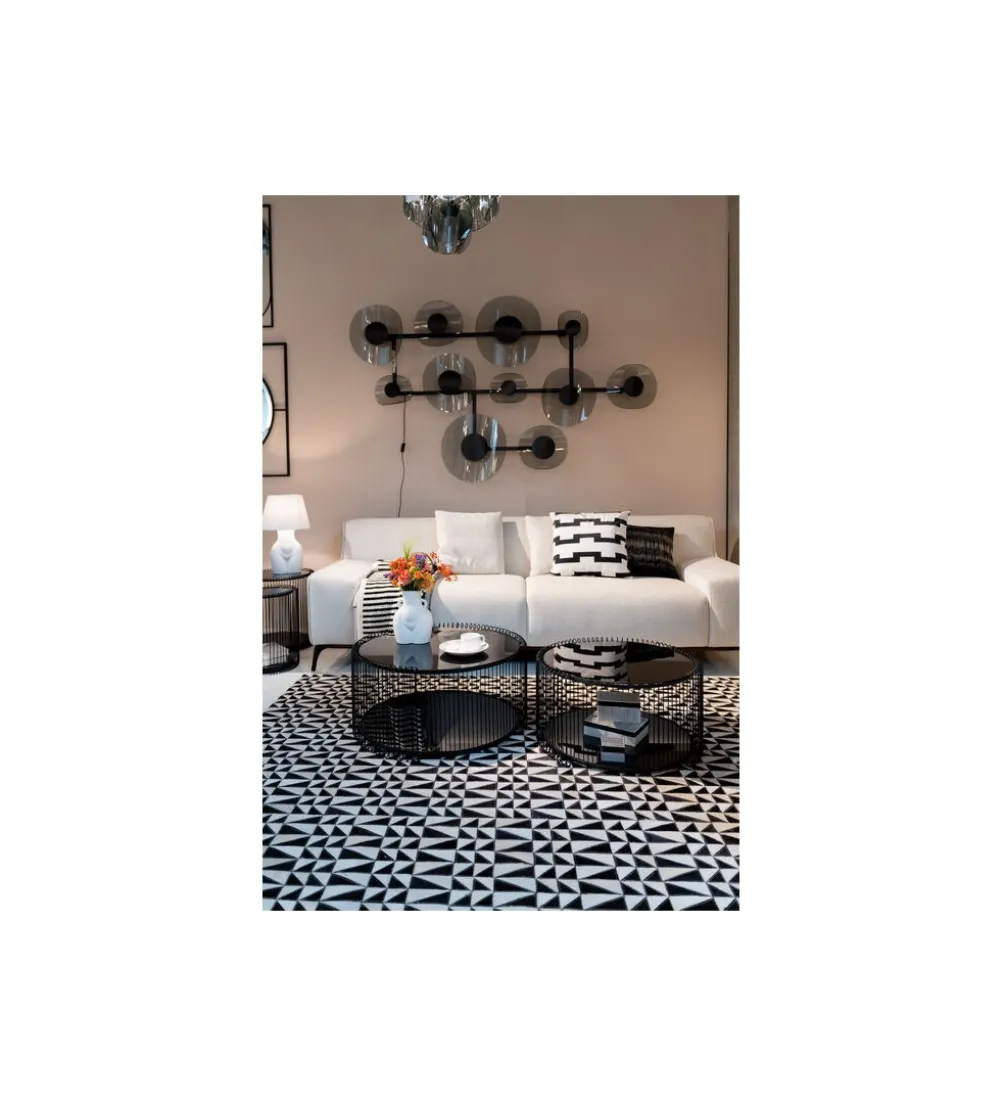 Zestaw 2 stolików kawowych WIRE 69 cm 59 cm czarne