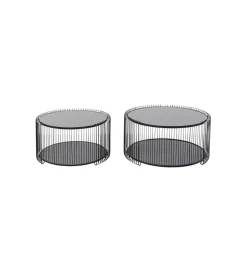 Zestaw 2 stolików kawowych WIRE 69 cm 59 cm czarne