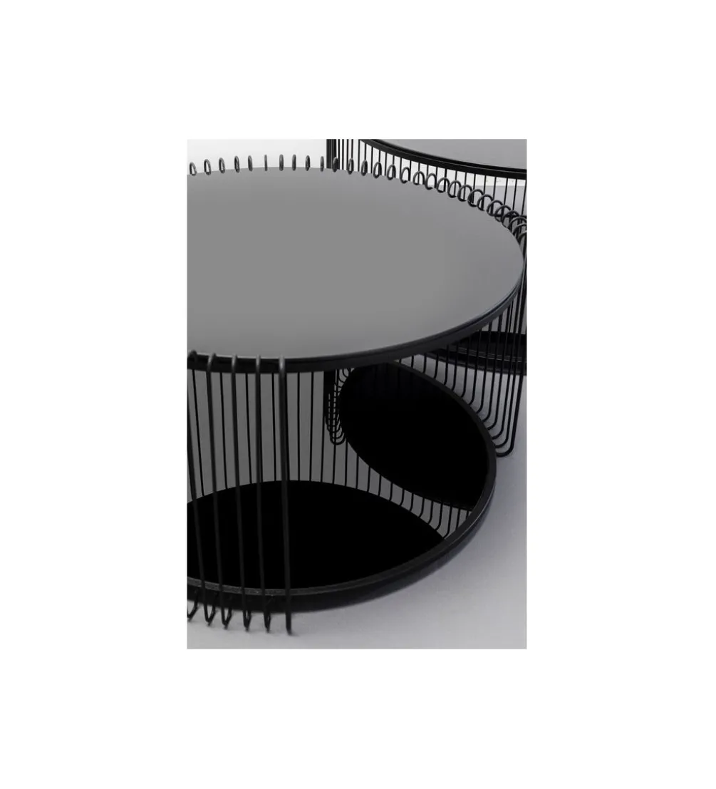 Zestaw 2 stolików kawowych WIRE 69 cm 59 cm czarne