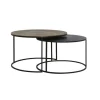 Zestaw 2 stolików TALCA 75 cm 67 cm brąz