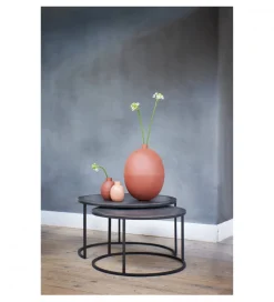 Zestaw 2 stolików TALCA 75 cm 67 cm brąz