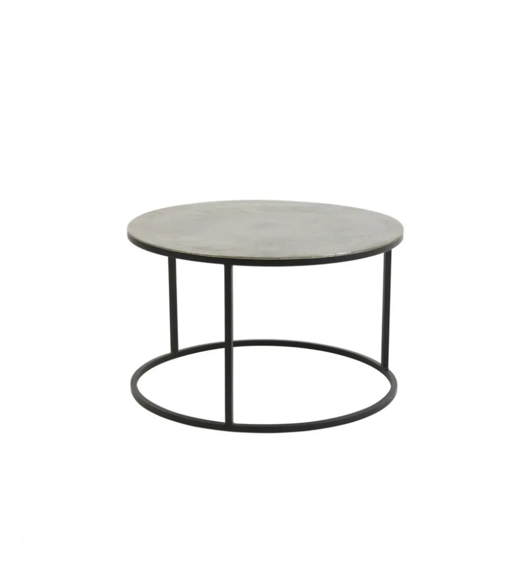 Zestaw 2 stolików TALCA 75 cm 67 cm srebrne